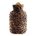 Fabacare hot water bottle singer 2 l cozy fluff cover with fur pattern natural rubber 1 page lamellae rubber heat bottle heat bottle leopard