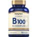 Piping Rock Vitamin B-100 Complex | 100 Capsules | Vitamins B12 B1 B2 B6 | Non-GMO Gluten Free Supplement 100 Count (Pack of 1)
