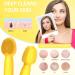 Sonic Facial Cleansing Brush - Waterproof Rechargeable Silicone Face Scrubber for Men & Women - Portable Electric Exfoliating Massager - Yellow - Buy Online on GoSupps.com