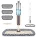 MEXERRIS Microfiber Spray Mop for Floor Cleaning - 360 Rotatable Wet Dry Dust Kitchen Mop with Refillable Bottle - Ideal for Hardwood, Laminate, Tiles - Includes 3 Reusable Pads and 1 Scrubber - 3 Refills Included - Buy Online on GoSupps.com
