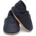 Dotty Fish Soft Leather Baby Shoes for Boys | Non-Slip Suede Soles | Smart Navy | 0-6 Months - 4-5 Years - Buy Online on GoSupps.com
