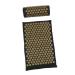 Beaupretty 2st acupuncture massage pillow slipproof yoga mat pillow against back pain shiatsu massage device acupressure pad for back mattress cotton factory practice mat washable 38x15x10cm black