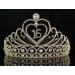 Sweet Sixteen Years Old 16 16th Birthday Party Austrian Rhinestone Crystal Princess Tiara Crown With Hair Combs Jewelry T1629g Gold