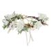 Leaf Flower Crown Garland Headpiece - Handmade Hair Garland Floral Wreath Adjusatble Flower Headbands for Bridal Wedding Festival Party Flower Leaves Crown (Cream white)