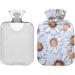NAANLE Vintage Chrysanthemums Hot Water Bottle 1L - Transparent Heating Bag for Menstrual Cramps Pain Relief & Heat Therapy - Buy Online on GoSupps.com