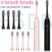 Buy Electric Toothbrush for Adults - 6 Modes 42000 VPM 8 Brush Heads Sonic Black & Pink | International Shipping Available - Buy Online on GoSupps.com