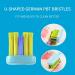 DENTSHIELD Orthodontic Toothbrush for Braces - U-Shaped Soft Bristle - 4 Pcs with Head Cover - Blue & White - 4 Pack - Buy Online on GoSupps.com