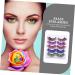 HONMEET 5Pairs Colorful Fake Program Eyelashes False Eyelashes For Women For Party Professional Makeup Natural Appearance Easy To Use 43x1cm as shown 1 - Buy Online on GoSupps.com