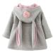 TMEOG Cute Rabbit Ears Cloak Hooded Coats for Baby Girls | 2-3 Years Grey - Buy Online on GoSupps.com