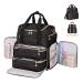 Nail Polish Organizer Bag Nail Travel Case Holds 70 Bottles Nail Polish Organizer with 2 Removable Cases and Tools Storage Pockets (Elegant Black)