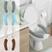 Washable Toilet Seat Covers Set | Thick Padded & Non-Slip Toilet Cushions | 4 Pairs in Grey, Brown, White & Blue | Soft Bathroom Supplies - Buy Online on GoSupps.com
