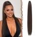 Fine horseplay extensions with cord strain long straight braid cord strip ponytail hair part smooth hair extensions synthetic drawstring ponytail extension for women 70 cm light brown light brown 70 cm 70 cm (1 Pack)