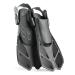CAPAS Snorkel Fins, Swim Fins Travel Size Short Adjustable for Snorkeling Diving Adult Men Women Kids Open Heel Swimming Flippers Black L/XL (US Men 9-13 / Women 10-14)