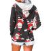 Trendy Christmas Santa Claus Print Hoodie for Teen Girls and Women - Medium Black - Buy Online on GoSupps.com
