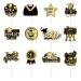 24 pcs Graduation Cake Topper Gold and Black Glitter Class Cupcake Toppers Graduation Cupcake Toppers 2024 Grad Cap Cupcake Picks Graduation Theme Party Decorations SuppliesGraduation Cake Topper
