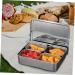 GRIRIW Food Tray Box Lid Holder Kitchen Bar Compartment Prep Compartments Organizer with Garnish Serving Meal Metal Trays - Buy Online on GoSupps.com