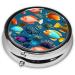 Submarine Reef Fish Round Pill Box Organizer - 3 Compartment Portable Travel Pill Box for Purse & Pocket - Buy Online on GoSupps.com