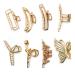 Metal Hair Clips  Gakshzbds Gold Large Claw Clips for Thick Hair  Strong Hold Clips for Long Hair  Non-Slip Hair Clips  Delicate Hair Styling Accessories for Women Girls(8 PCS)