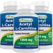 Best Naturals Acetyl L-Carnitine 1000 mg 60 Capsules (60 Count (Pack of 3)) Unflavoured 60 Count (Pack of 3)