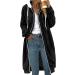 Shop Hanxiulin Women's Fleece Plush Jacket - Warm Hooded Wool Coat for Autumn & Winter | Fluffy Zippered XL Black Jacket - Buy Online on GoSupps.com