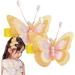 Butterflies Clips for Hair - Moving 3D Hair Decor - Cute Sparkly Clamps Pins Flying Butterflies with Shiny Rhinestone Women Girls Hair Accessories for Bride Weddings Rowces A Pair of Yellow Embroidered Butterflies - Buy Online on GoSupps.com