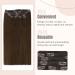 Fshine 60cm Clip-In Hair Extensions - 120g 100% Remy Human Hair #4 Brown - 7 Pieces for Smooth Long Hair - Buy Online on GoSupps.com