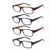 4-pack Men's Matte Finish Computer Readers - Blue Light Blocking Scratch Resistant Reading Glasses (Classic Matte 0.0) Multicolor 0.0 Diopters