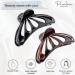 Parcelona French Raindrop Large Celluloid Claw Clips Set of 2 - Tortoise Shell-Black - Buy Online on GoSupps.com