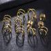 Diarypiece 12 Pcs Retro Advanced Sense Ear Bone Clip Without Pierced Metal Ear Cuff Jewelry Metal alloy - Buy Online on GoSupps.com