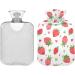 NAANLE Strawberry Watercolor Hot Water Bottle with Cover - 1L | Relief for Back Pain Hand & Foot Warmers Neck Therapy - International Shipping - Buy Online on GoSupps.com