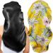 2Pcs Long Satin Bonnet Sleep Cap,Extra Large Braids Bonnets for Sleeping,Long Hair,Soft&Comfortable Elastic Band Bonnets for Women Night Sleep,Hair Bonnets for Women Satin (Black+Yellow Pattern)