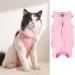 WDEC Katzenbody After op anti-trolley for cat body operation skin disease recovery body cat clothing after castration e-neck band Alternative for cats dogs cat clothing (L pink) l pink