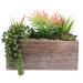 Cabilock Simulation Succulent Potted Plant Wooden Ornaments Plastic Green 23x10x17cm