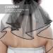 Lurrose Black Wedding Veil - Elegant Short Veil with Comb | Women's Costume Accessory for International Shipping - Buy Online on GoSupps.com