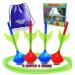 NOMNOM TOYS, Glow in The Dark Lawn Darts Game. Fun Outdoor Game for Family & Kids. 4 Target Rings, 4 Soft Tip Safe Lawn Darts, Drawstring Carrying Bag. Ring Toss Yard Game Gift for Adult & Teenagers