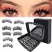 Magnetic Eyelashes without Eyeliner Reusable Soft 3D Dual Magnets False Eyelashes Natural Look Lashes Magnets Extension False Eyelashes No Glue With Tweezers Applicator for Women Makeup