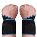 ENOSCO Wrist Wraps 16" Professional Quality Elastic & Breathable Sports Wraps Weight Lifting Gym Wrist Wraps Wrist Support Braces for Men & Women | Weightlifting Powerlifting Wraps Blue