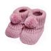 Royal Icon Newborn Baby Booties 0-3 Months Baby Boys Girls Pom Pom Booties Adorable Warm Soft Stylish Bootees Ideal for Indoor and Outdoor Use RI408 3 Months Rose Gold Ri377
