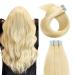 Yilite Tape Extensions Real Hair Bleichblond 60cm 20 pieces/pack 50g Tape in Extensions Real Hair Invisible Skin Weft Tape In Of course extensions (60cm #613 Bleichblond)