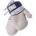 Lovely Infant Toddlers Winter Mittens | Dual Layers Plush Padded Knitted Gloves for Girls & Boys 0-3 Years | Anti-Lost String | Cute Cartoon Design | Grey - Buy Online on GoSupps.com
