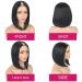 LEOSA Brazilian Straight U/V Part 12 Bob Wig for Black Women - Glueless, Upgrade Clip In Half Wig - 1B Color - Buy Online on GoSupps.com