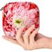 Menstrual Pad Bag with Zipper | Stylish Napkin Pouch & Tampons Collection Bag for Women & Girls - Chrysanthemum Flower Design - Buy Online on GoSupps.com
