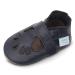 Dotty Fish Soft Leather Baby Shoes. Classic T-Bar Shoes for Girls. Non-Slip Suede Soles. 0-6 Months - 2-3 Years 0-6 Months Navy Blue