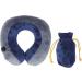 Cyllde Self-Bladable Travel Cushion | U-Shaped Neck Support | Dark Blue & Gray | Portable & Comfortable for Sleeping | International Shipping - Buy Online on GoSupps.com