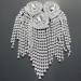 Beaded Diamond Waterdrop Shoulder Patches - Crystal Fringe Tassel Rhinestone Brooches (2pc) | Women's Dress Applique - Buy Online on GoSupps.com
