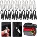 Qazuwa zip pendant 20 pieces of zipper Pull tab zip pull tags metal zipper trailer for suitcases luggage bag jacket backpacks coats boots (black & silver))