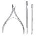 Kare & Kind Stainless Steel Cuticle Nipper and Cuticle Pushers Set - 1x Cuticle Trimmer - 2x Cuticle Pushers - Manicure Pedicure DIY - Home Nail Salon - For Beginners Professional Nail Technicians