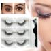 No Glue Lashes - 3 Pairs Stick Lashes | Natural Look No Glue Needed False Lashes Natural Look Easy To Apply Contact Lens Friendly - Buy Online on GoSupps.com