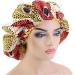 Qianmome Women Double-Layer Extra Large Print Satin Bonnet Sleep Cap - 2pcs African Ankara Pattern Bonnets (Peacock & Black) - Buy Online on GoSupps.com