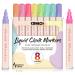 CUHIOY Pastel Chalk Markers for Blackboard, 8 Colour Liquid Dry Erase Marker for Chalkboard, Erasable 6mm Reversible Tip Drawing Chalk for Display DIY Windows Glass Kids Painting - Gifts for Artists